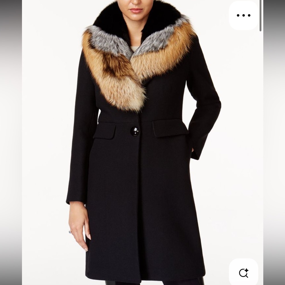 1 Madison Fox Fur Trim Explorer Coat